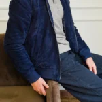 SUEDE JACKET WITH LAMB WOOL COLLAR